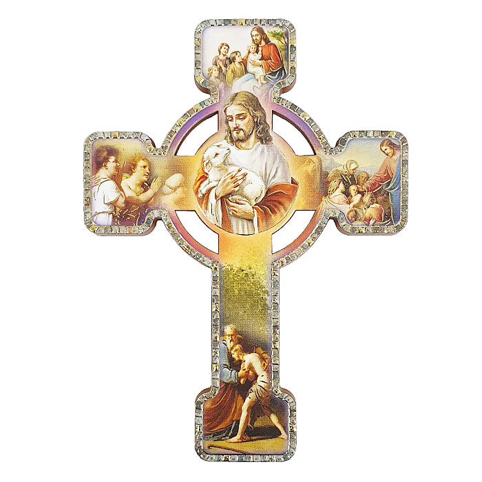 가톨릭성물 이태리 착한목자 성화 십자가